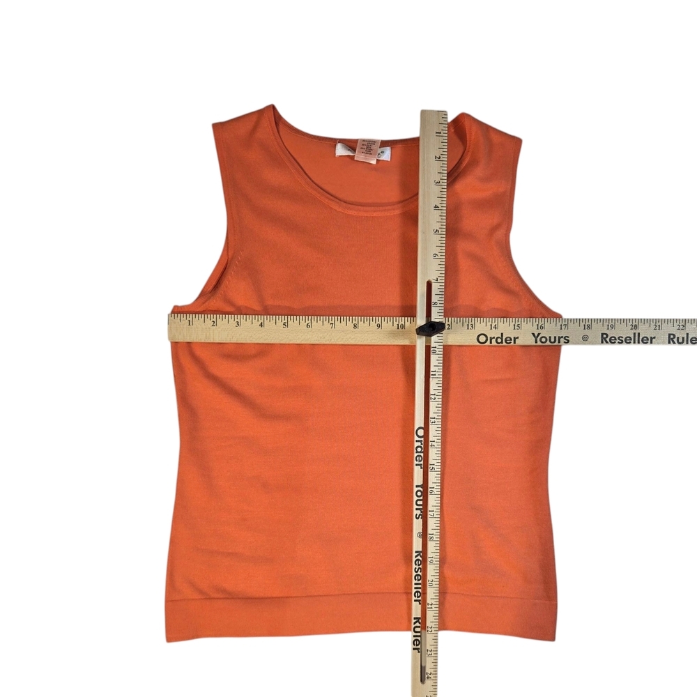 Orange Sleeveless Top August Silk Sz L - Picture 3 of 6